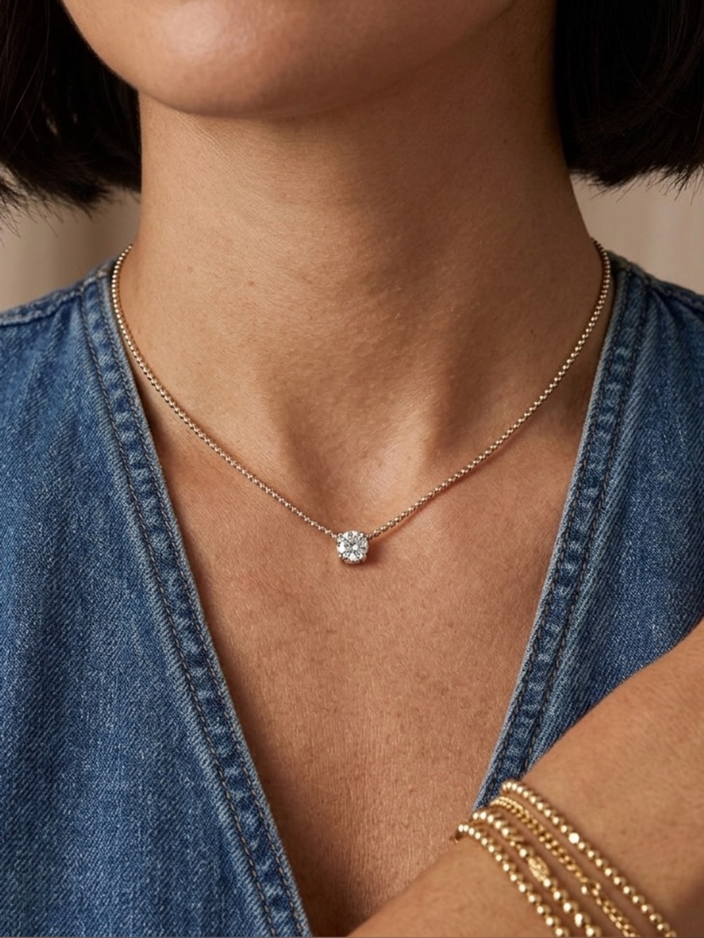 Solitarie Cubic Zirconia Necklace